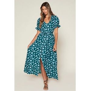 NWT Outerknown Kira dress riviera esalen bloom green floral size XS S M L XL